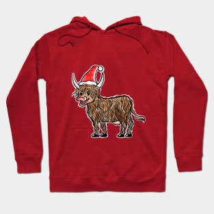 Christmas Highland Cow Hoodie